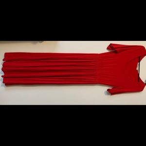 Floor length red dress